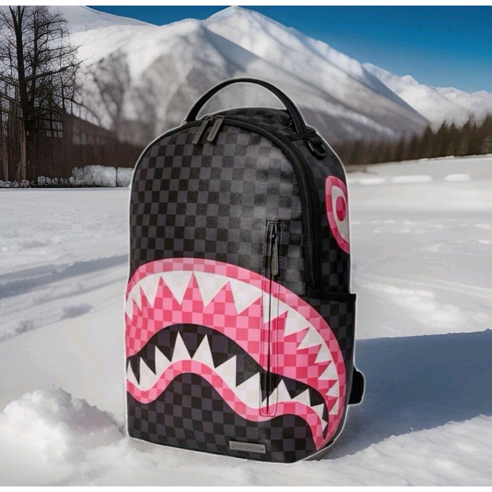 Sprayground Shark In Candy Savage Black And Pink